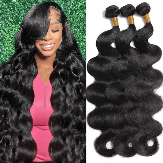 SL'HAIR 3Pcs 1B Color Wave Bundles 100% Human Remy Hair