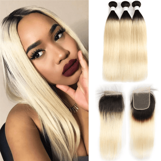 SL'HAIR 3pcs 1BT613# Ombre Color Bundles 100% Human Hair