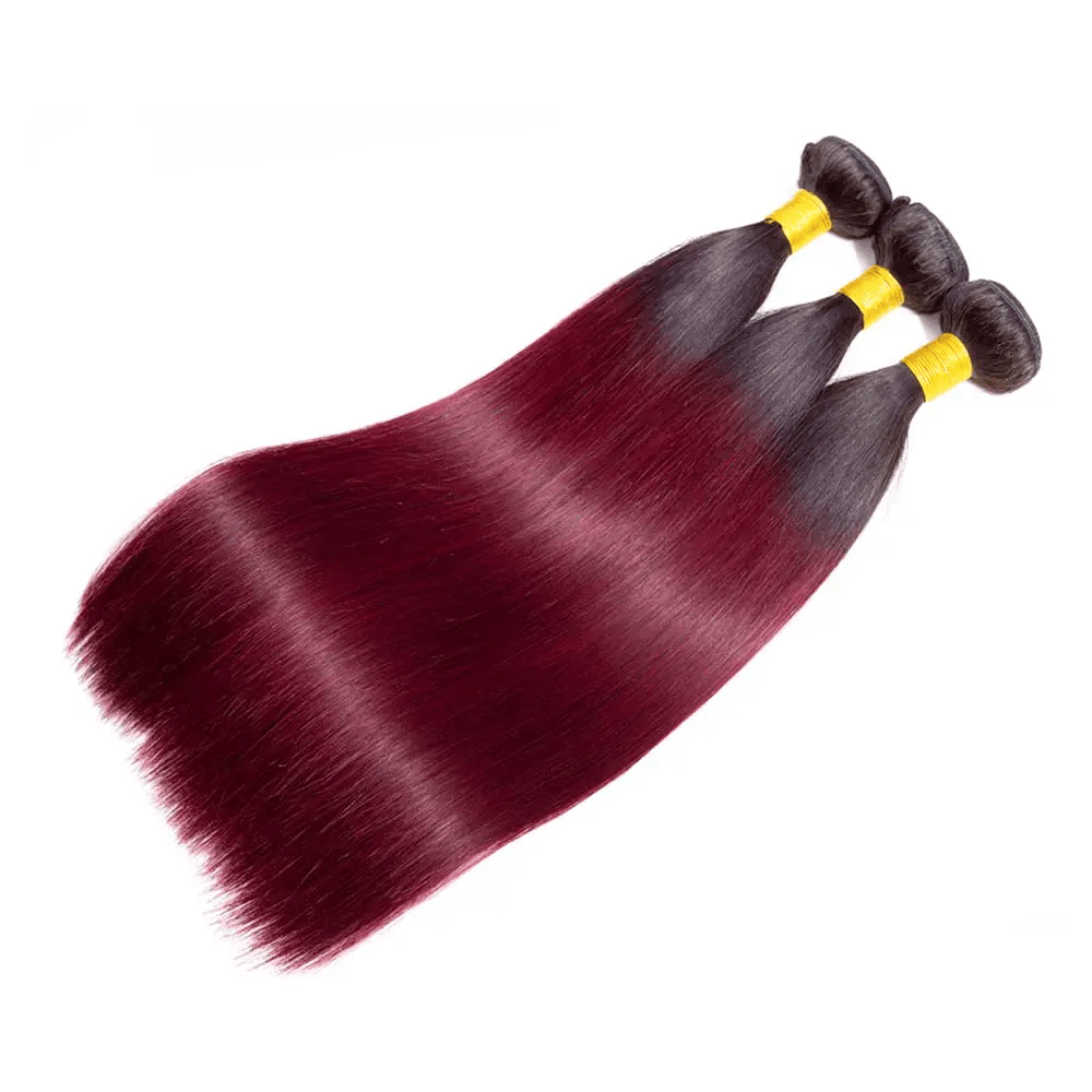 SL'HAIR 3Pcs 1BT99J Ombre Color Straight Bundles 100% Human Remy Hair