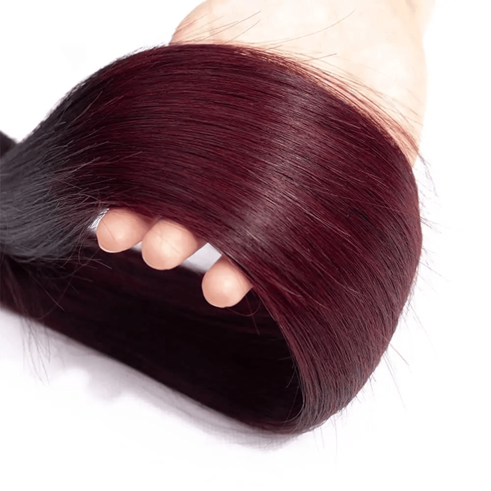SL'HAIR 3Pcs 1BT99J Ombre Color Straight Bundles 100% Human Remy Hair