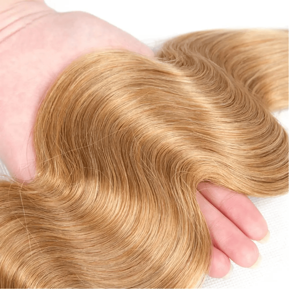 SL'HAIR 3Pcs 27# Blonde Color Wave Bundles 100% Human Remy Hair