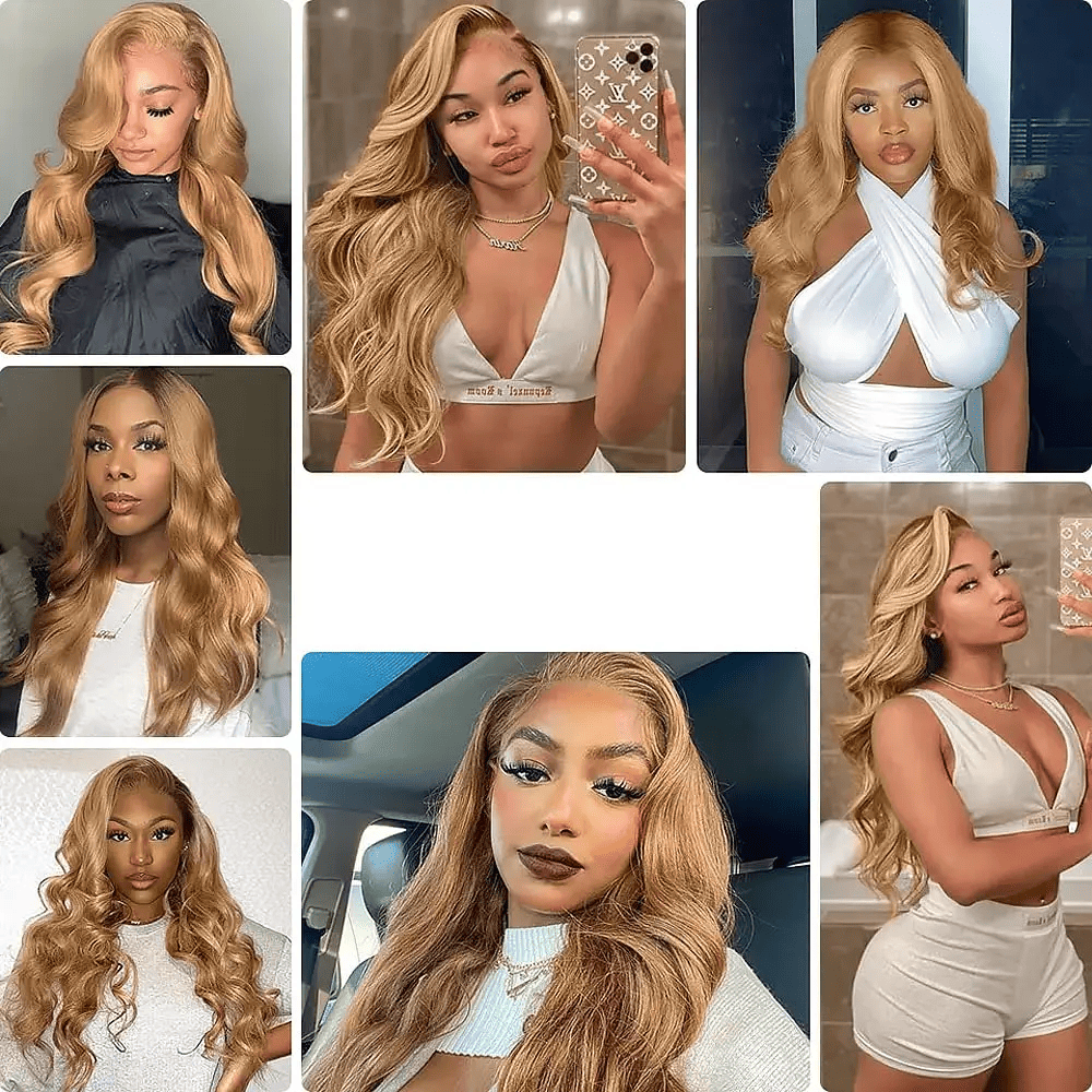 SL'HAIR 3Pcs 27# Blonde Color Wave Bundles 100% Human Remy Hair