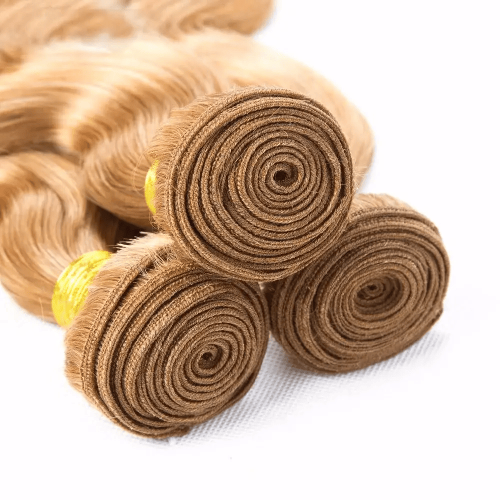 SL'HAIR 3Pcs 27# Blonde Color Wave Bundles 100% Human Remy Hair