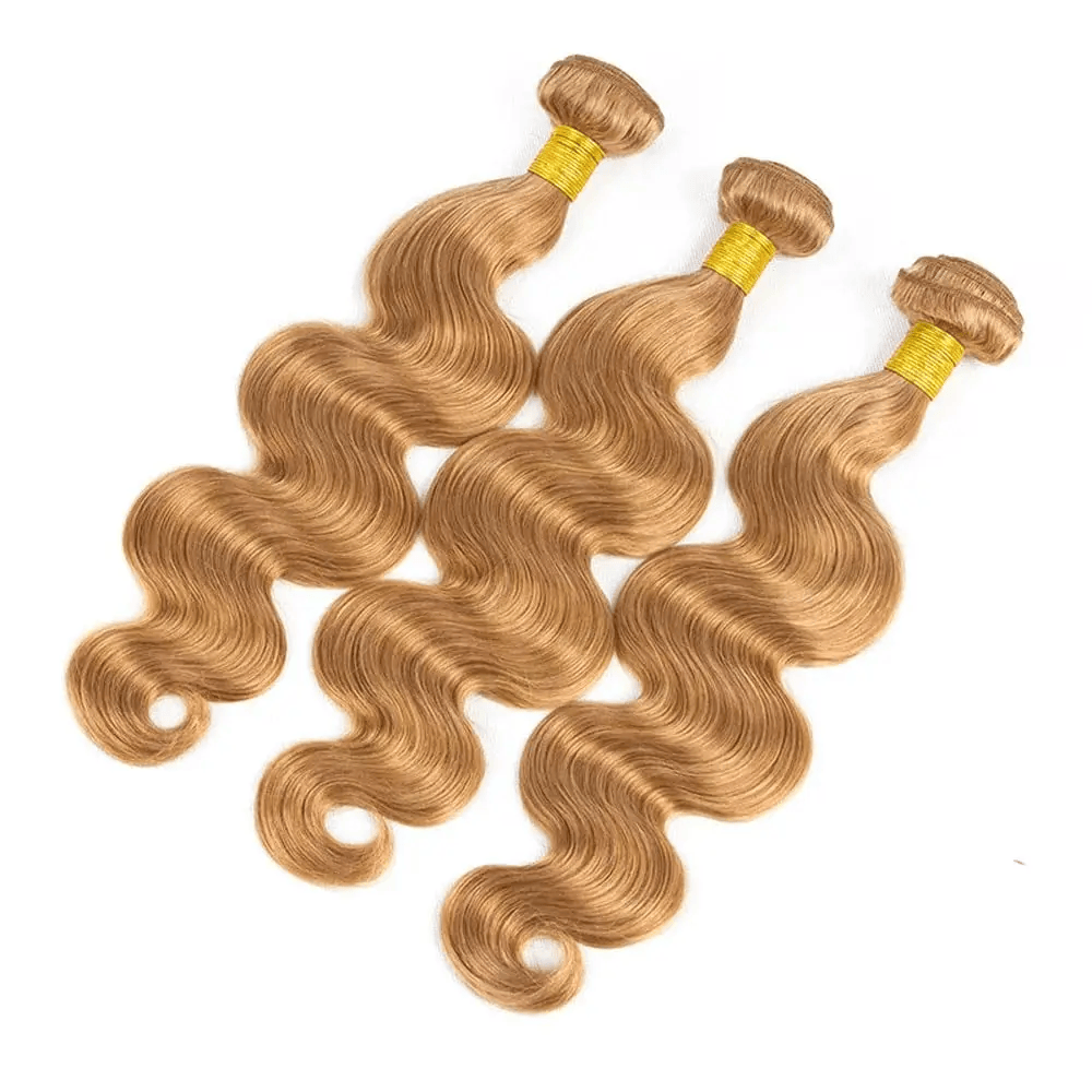 SL'HAIR 3Pcs 27# Blonde Color Wave Bundles 100% Human Remy Hair