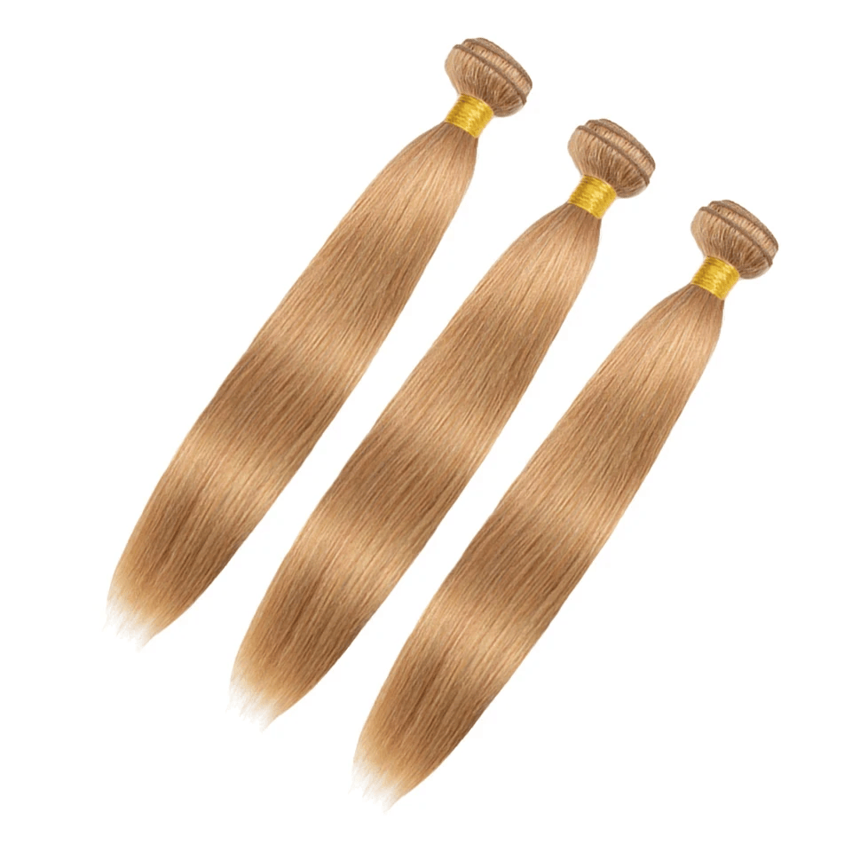 SL'HAIR 3Pcs 27# Blonde Color Straight Bundles 100% Human Remy Hair