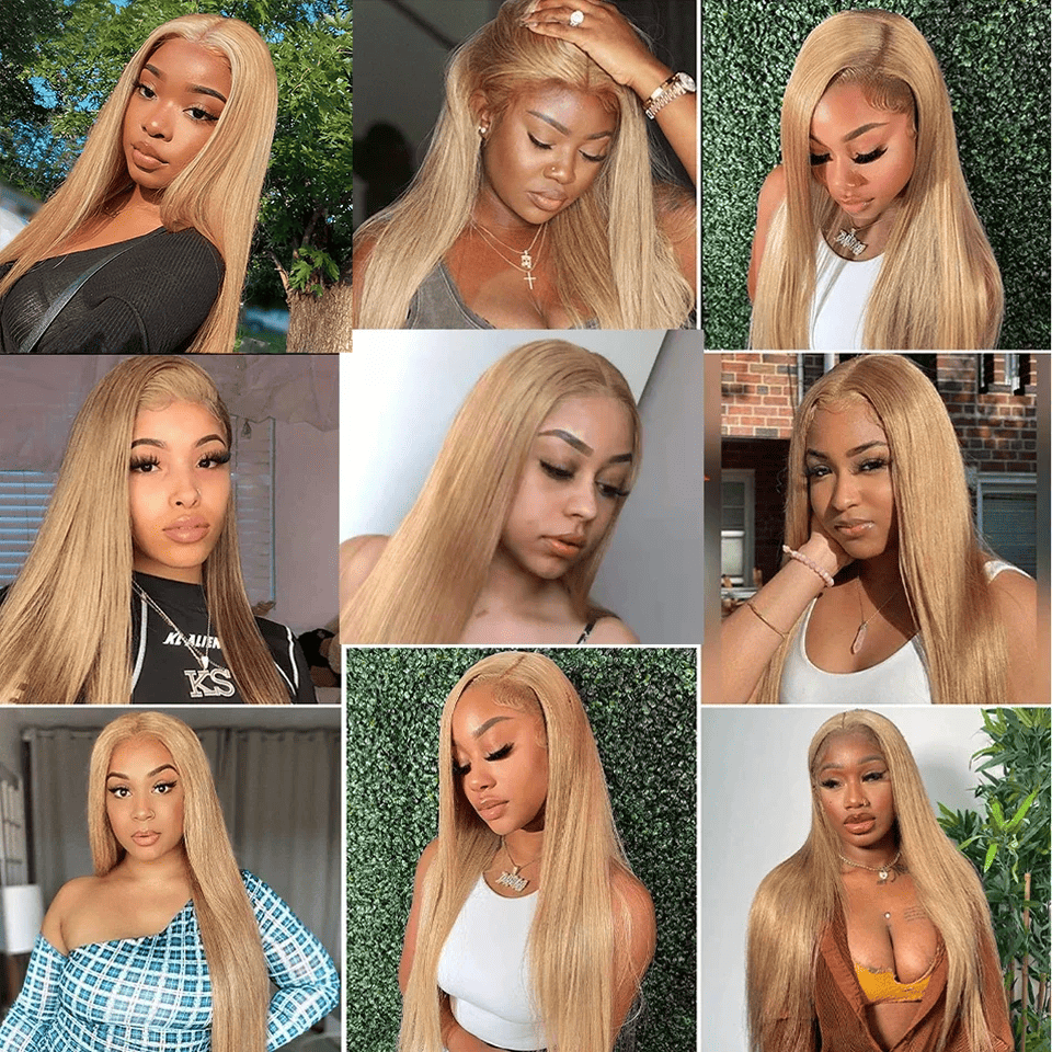 SL'HAIR 3Pcs 27# Blonde Color Straight Bundles 100% Human Remy Hair