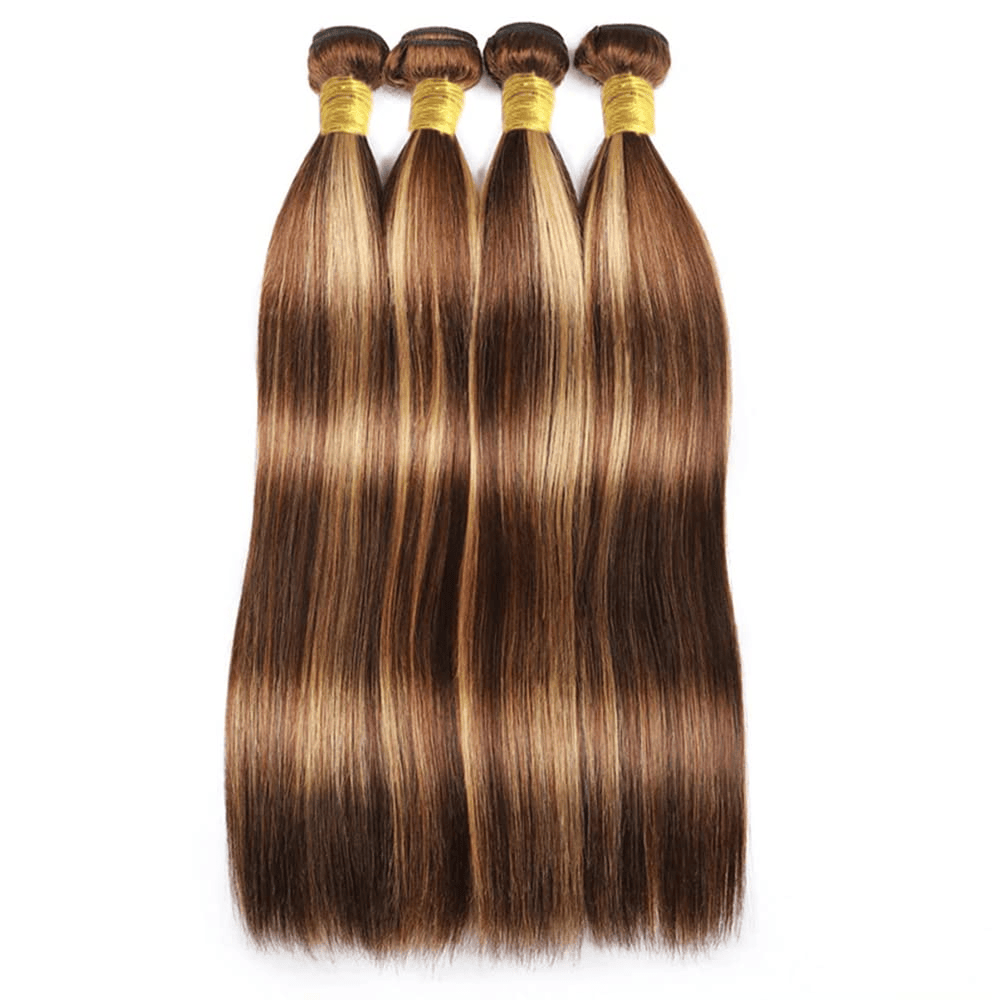 SL'HAIR 3Pcs 4-27 Highlignt Color Straight Bundles 100% Human Remy Hair