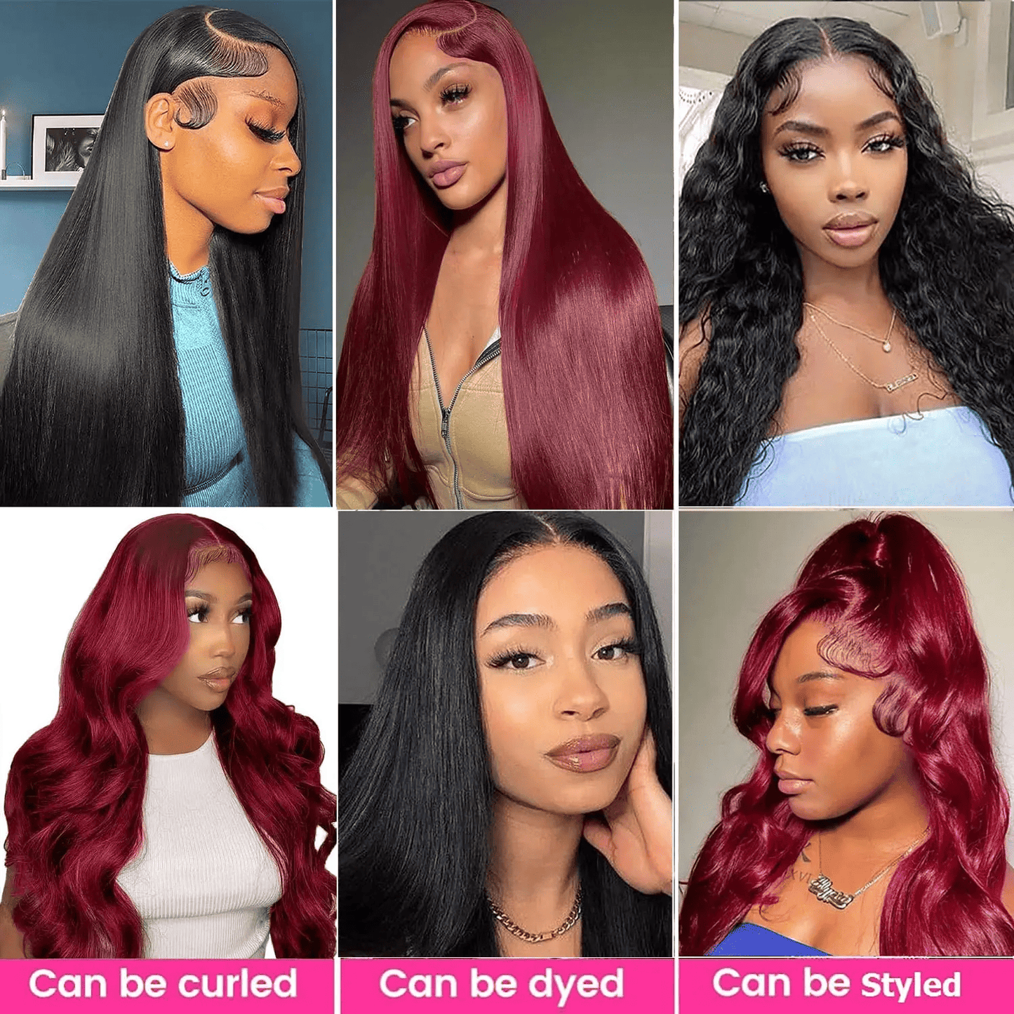 SL'HAIR 1PC 99J Burgundy Bundles 100% Human Hair With Diffierent Texture