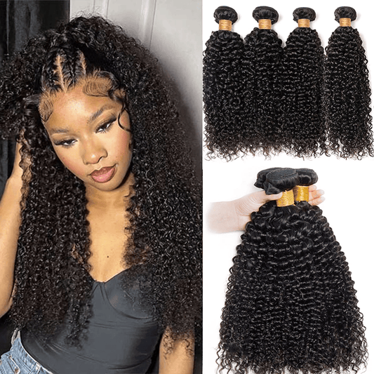 SL'HAIR 3Pcs 1B Color Curly Bundles 100% Human Remy Hair