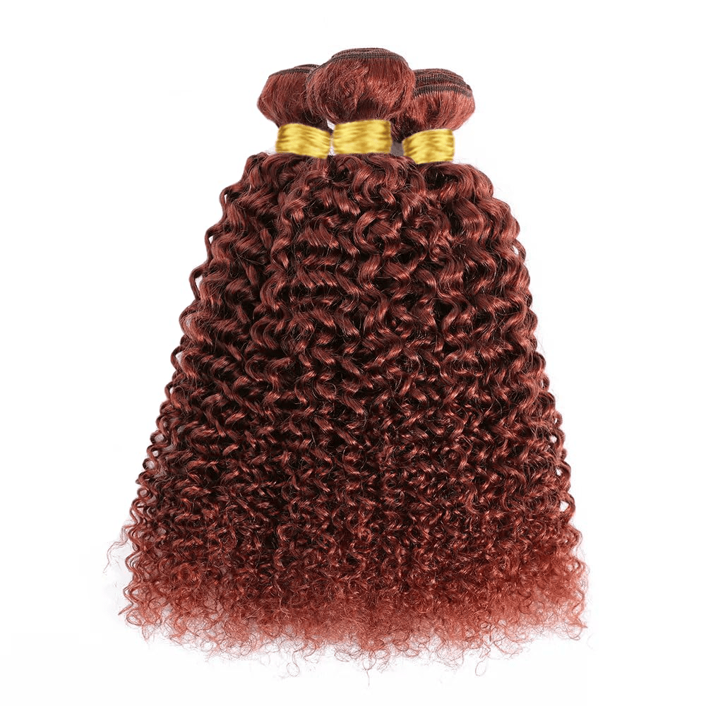 SL'HAIR 3Pcs 33# Color Curly Bundles 100% Human Remy Hair