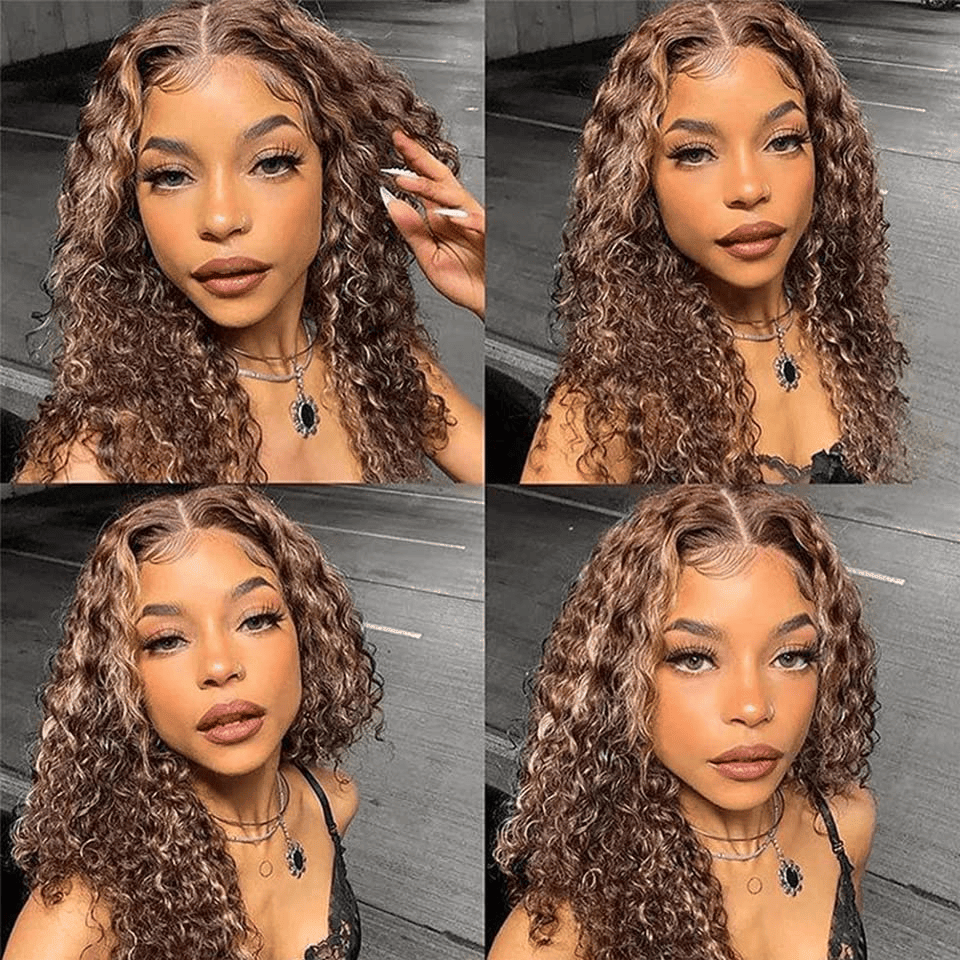 SL'HAIR 3Pcs 4-27 Highlight Ombre Color Curly Bundles 100% Human Remy Hair