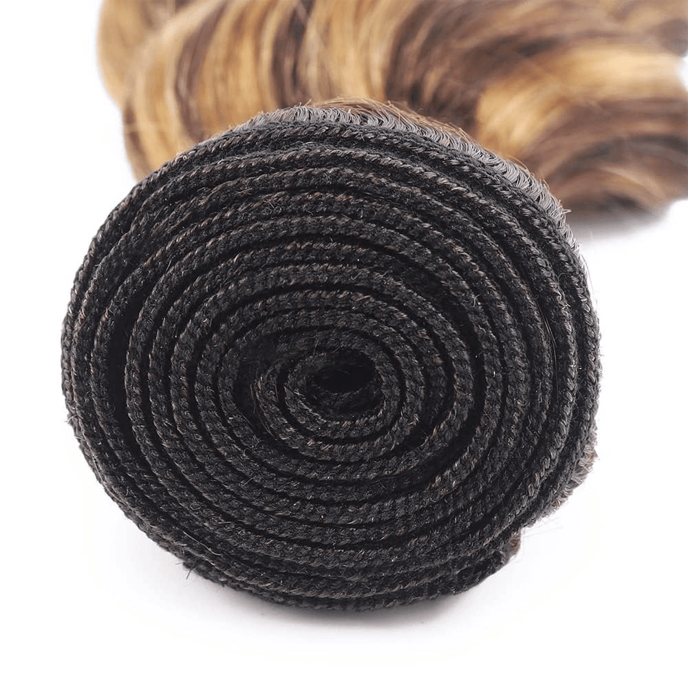 SL'HAIR 3Pcs 4-27 Highlight Ombre Color Curly Bundles 100% Human Remy Hair