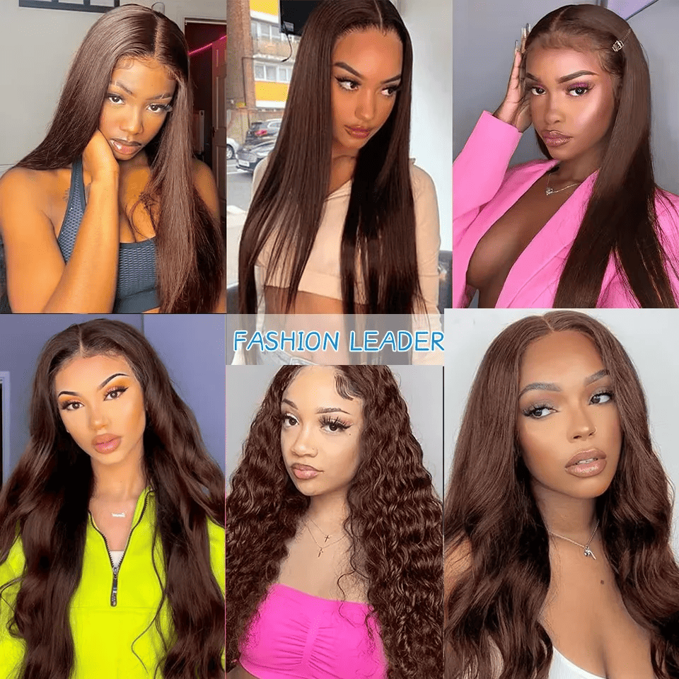 SL'HAIR 4# Color Real HD Lace 13*4/13*6 Frontal Wig Straight Pre Plucked