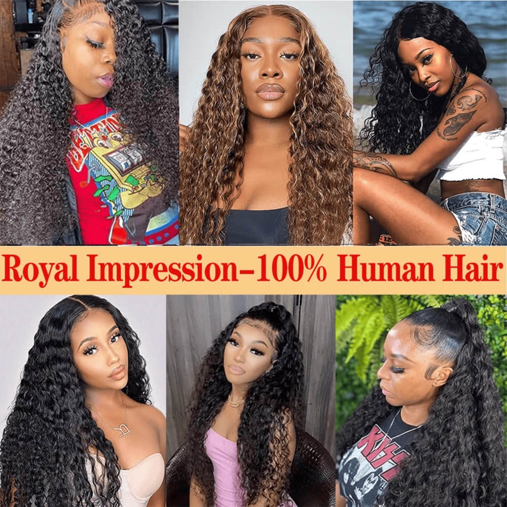 SL'HAIR 5x5 Invisible Real HD Lace Closure with 3 Bundles 100% Human Hair Kinky Curly