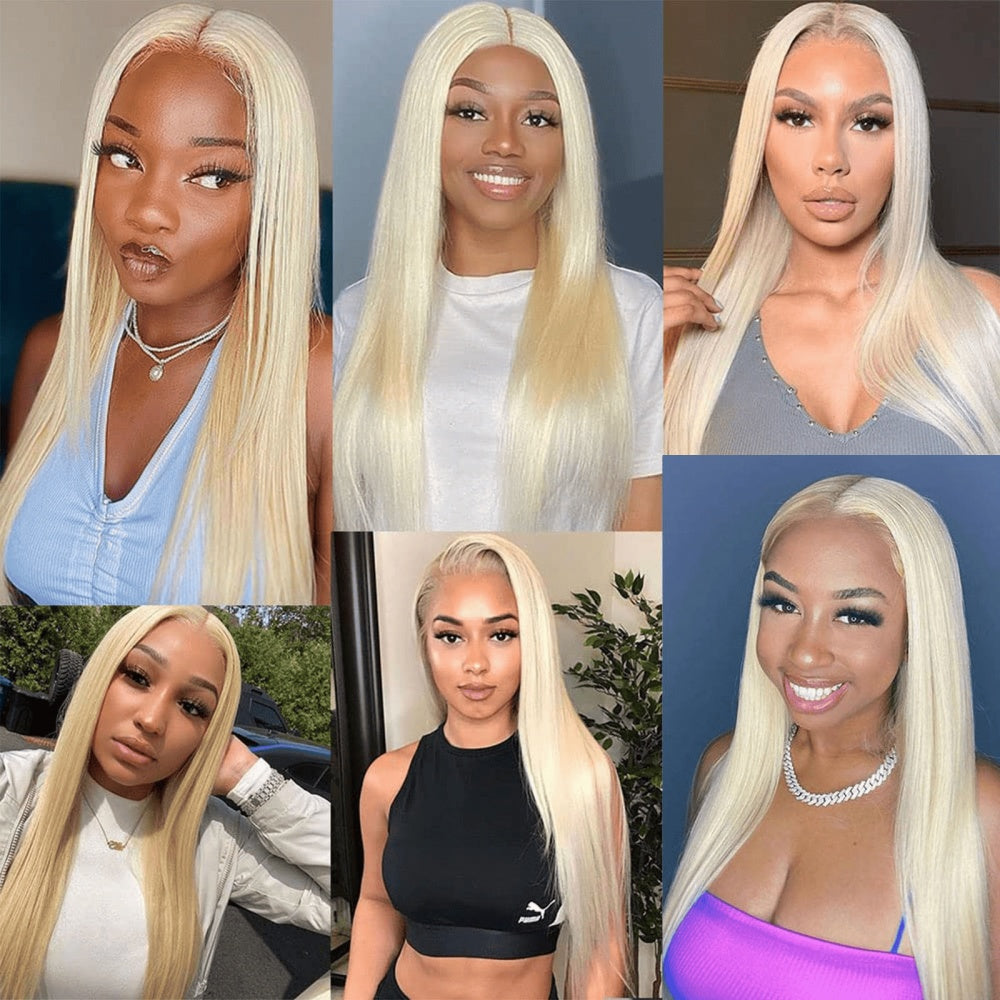 SL'HAIR 613# 5x5 Invisible Real HD Lace Closure with 3 Bundles 100% Human Hair Straight
