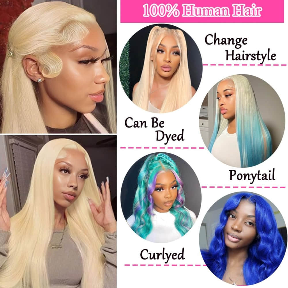 SL'HAIR 613# Blonde Color Real HD Full Lace Wigs Pre Plucked For Diffierent Texture