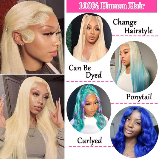 SL'HAIR 613# Blonde Color Real HD Full Lace Wigs Pre Plucked For Diffierent Texture