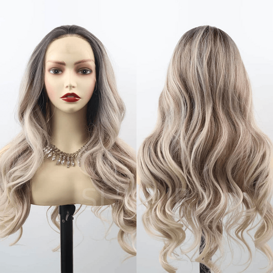 SL'HAIR Body Wave Omber Brown 13*4 Synthetic  Lace Front  Wig ZLF001