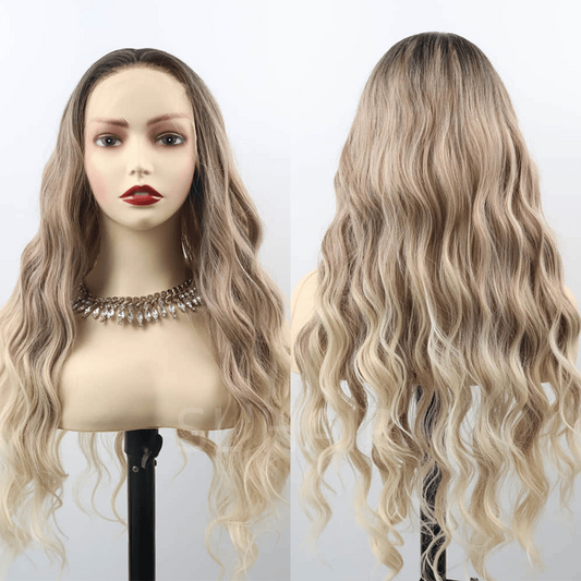 SL'HAIR Body Wave Omber Brown 13*4 Synthetic  Lace Front   Wig ZLF002
