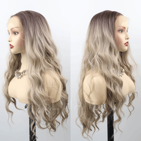 SL'HAIR Body Wave Omber Brown 13*4 Synthetic  Lace Front   Wig ZLF003