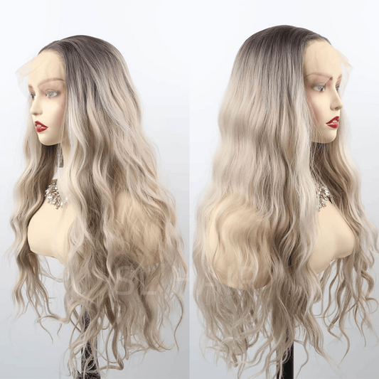 SL'HAIR Body Wave Omber Brown 13*4 Synthetic  Lace Front   Wig ZLF004