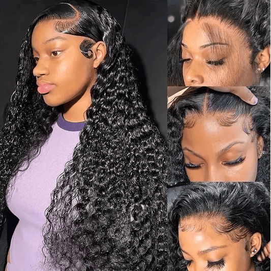 SL'HAIR 1B# Color Real HD Lace 13*4/13*6 Frontal Wig Deep Wave Pre Plucked