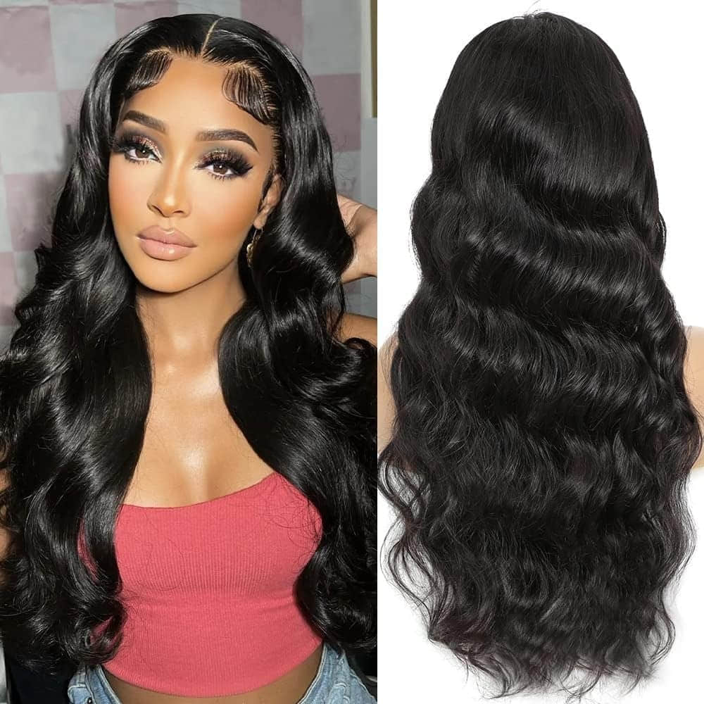 SL'HAIR 1B# Black Color Real HD 5*5&6*6 Lace Closure Wig Body Wave Pre Plucked