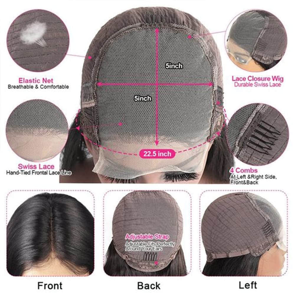 SL'HAIR 1B# Black Color Real HD 5*5&6*6 Lace Closure Wig Deep Wave Pre Plucked