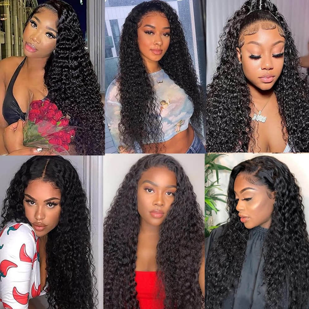 SL'HAIR 1B# Black Color Real HD 5*5&6*6 Lace Closure Wig Deep Wave Pre Plucked