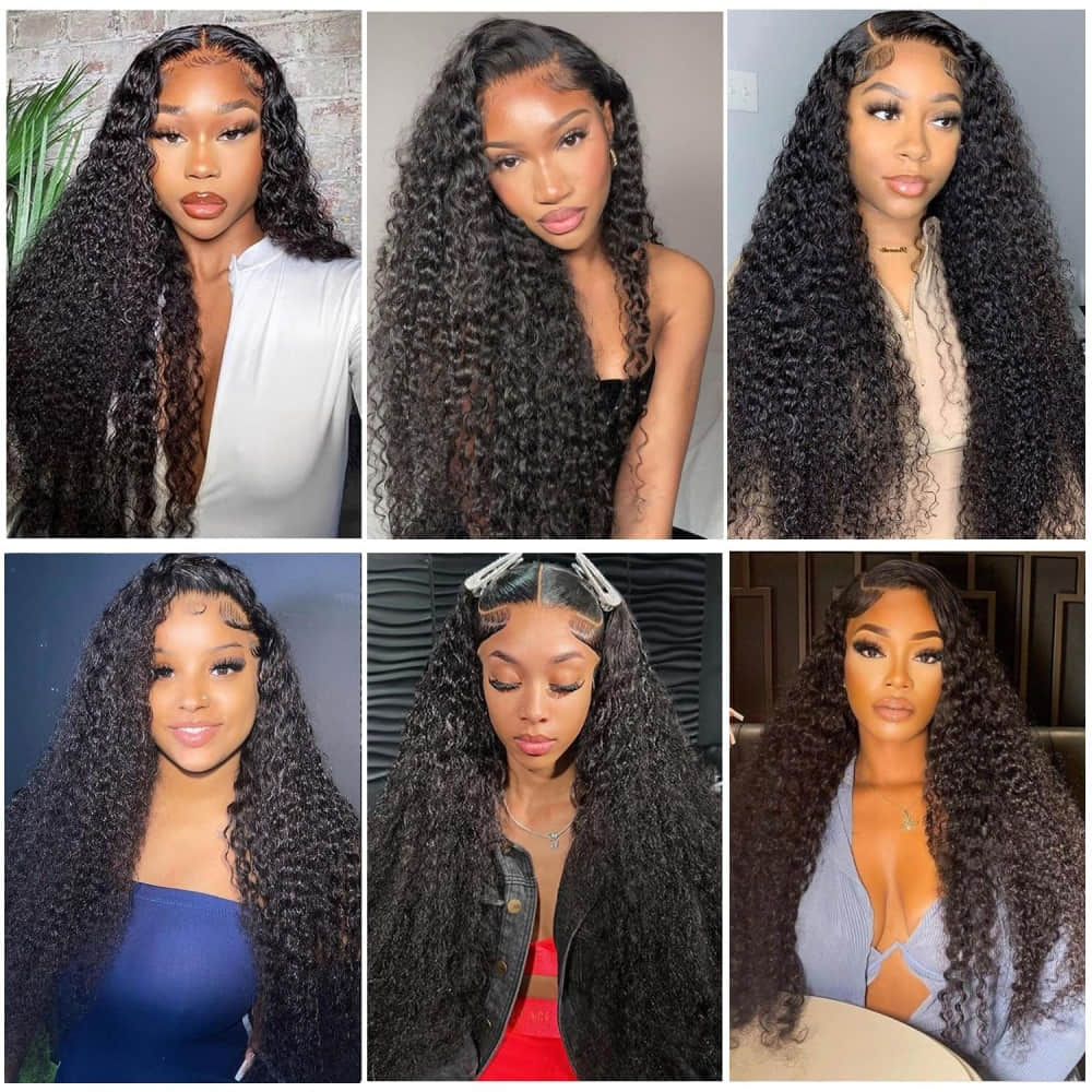 SL'HAIR 1B# Black Color Real HD 5*5&6*6 Lace Closure Wig Water Wave Pre Plucked