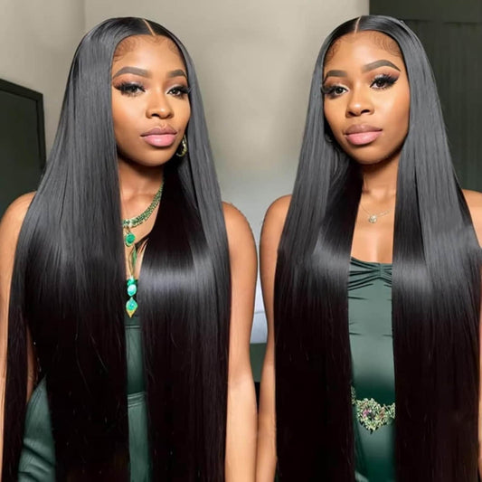 SL'HAIR 1B# Black Color Real HD 5*5&6*6 Lace Closure Wig Straight Pre Plucked