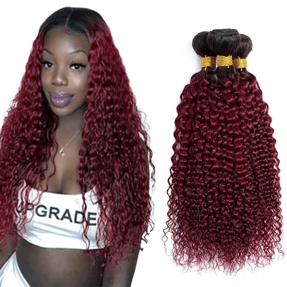 SL'HAIR 1PC 1BT 99J Bundles 100% Human Hair With Diffierent Texture