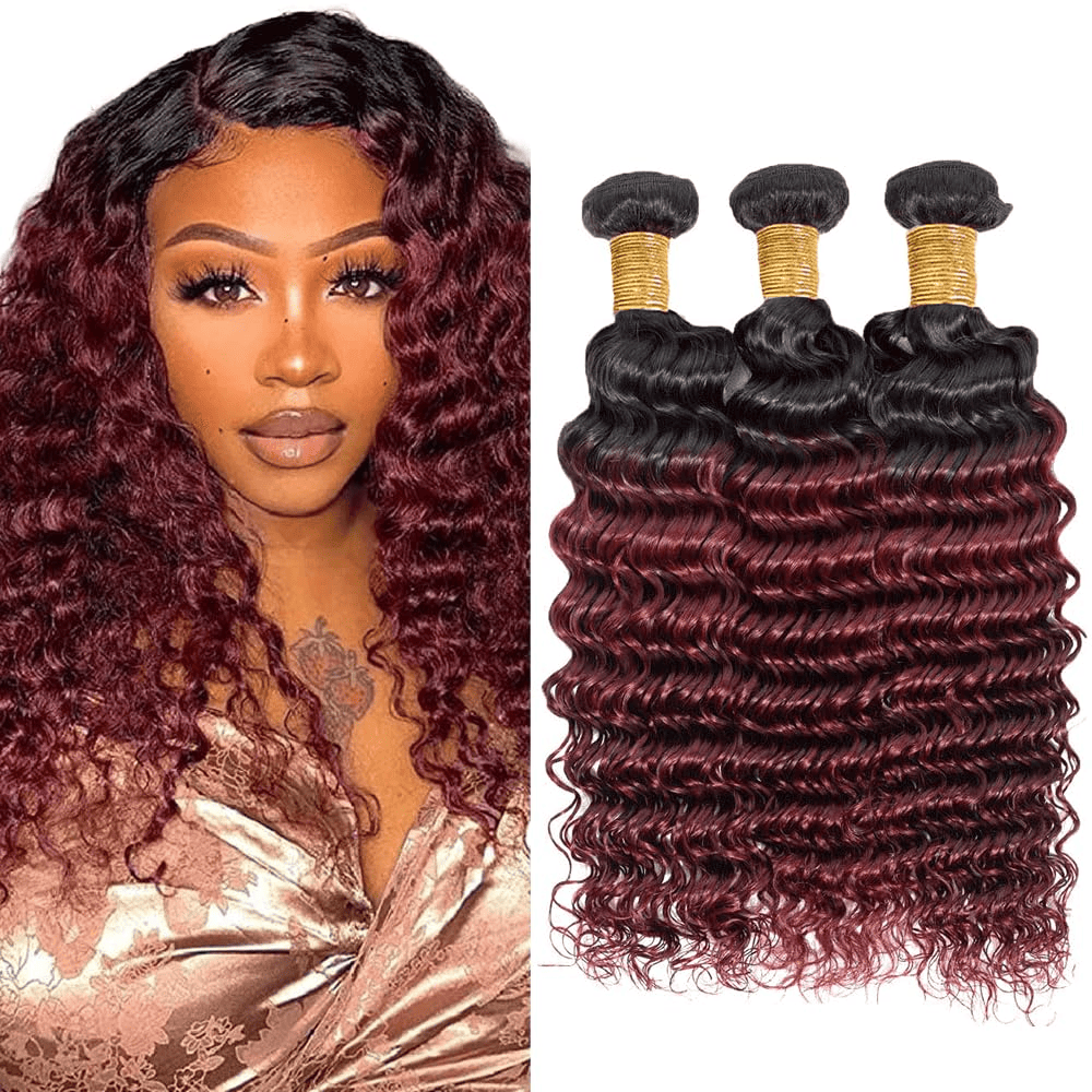 SL'HAIR 1PC 1BT 99J Bundles 100% Human Hair With Diffierent Texture