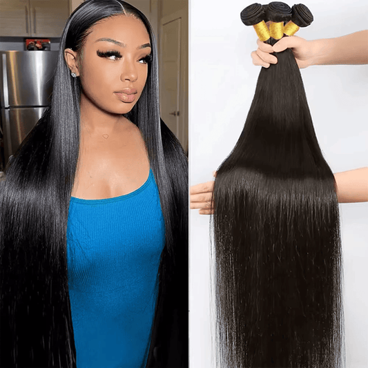 SL'HAIR 3Pcs 1B Color Straight Bundles 100% Human Remy Hair