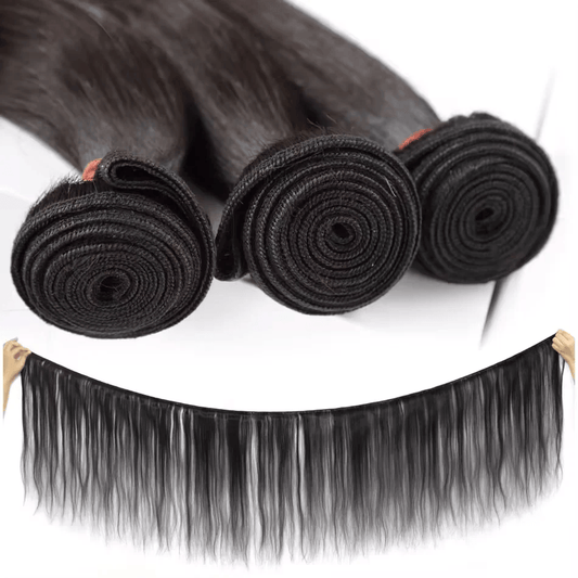SL'HAIR 3Pcs 1B Color Straight Bundles 100% Human Remy Hair