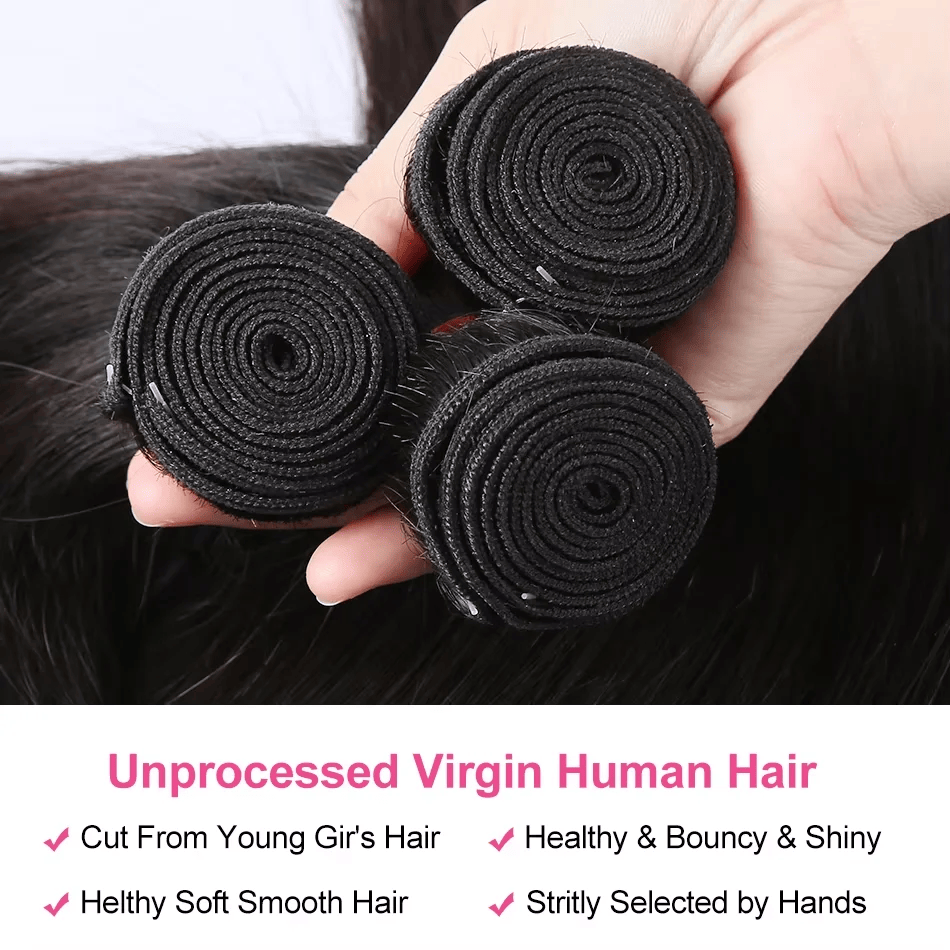 SL'HAIR 1PC 1B Color Bundles 100% Human Hair With Diffierent Texture