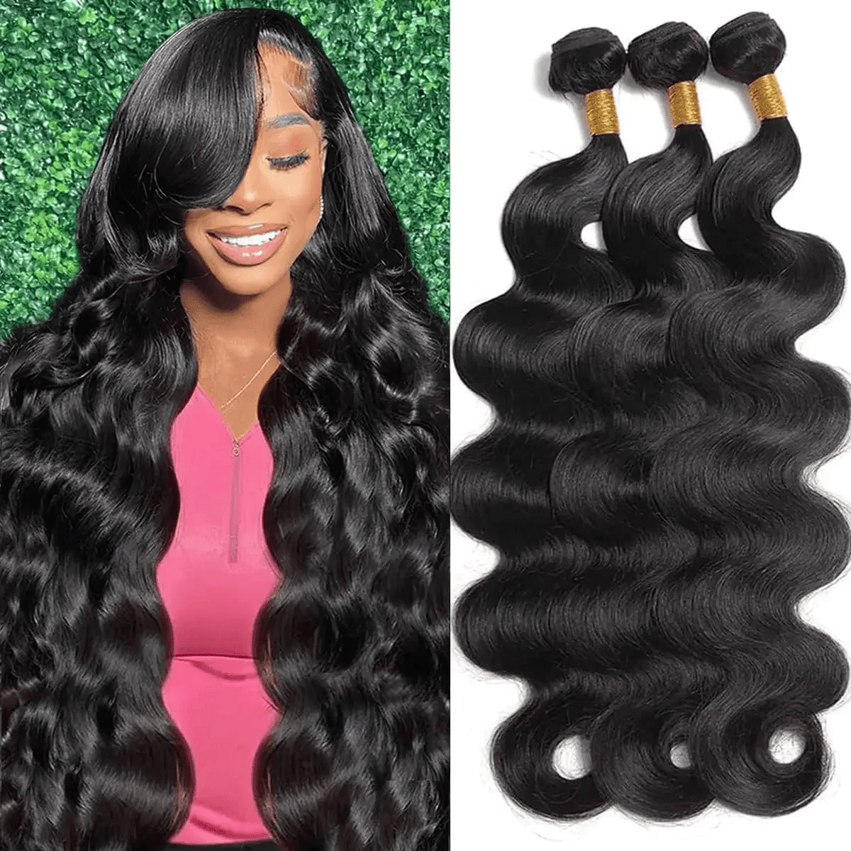 SL'HAIR 1PC 1B Color Bundles 100% Human Hair With Diffierent Texture