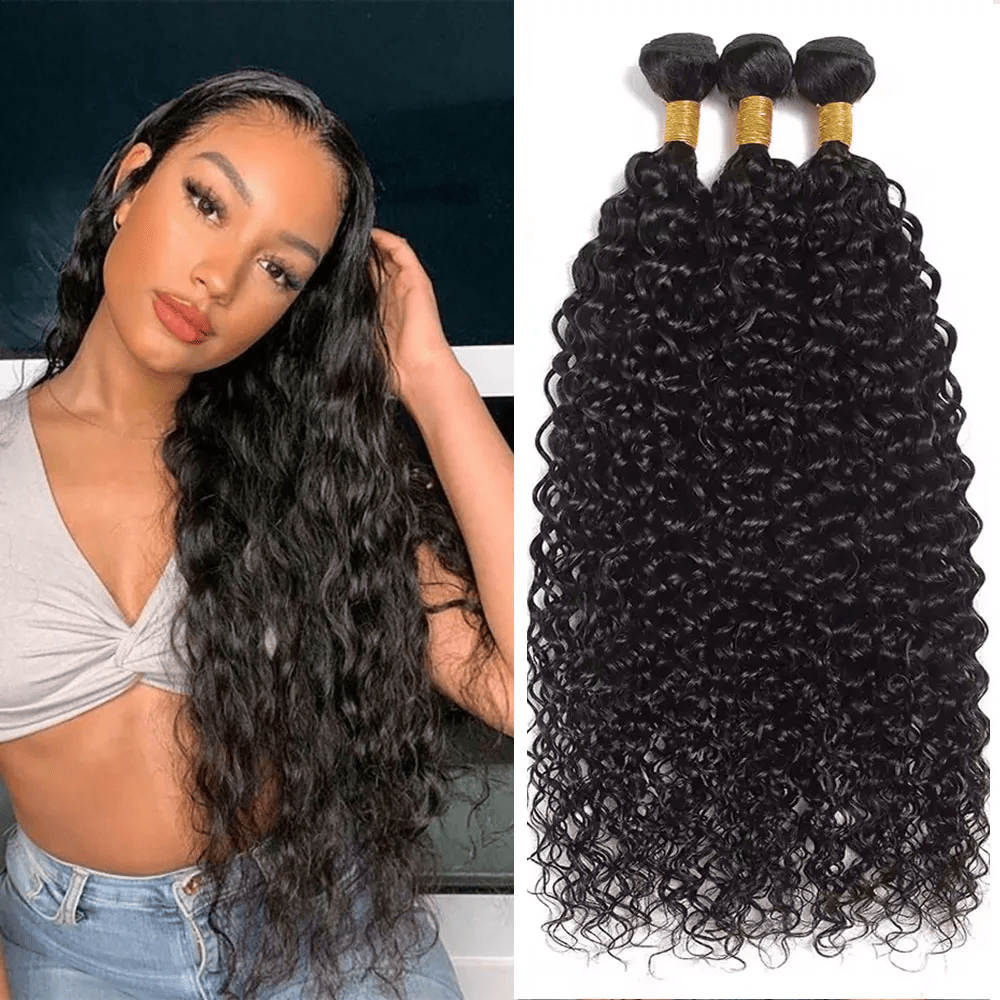 SL'HAIR 3Pcs 1B Color Wave Bundles 100% Human Remy Hair