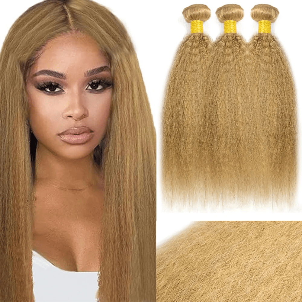 SL'HAIR 1PC 27# Blonde Bundles 100% Human Hair With Diffierent Texture