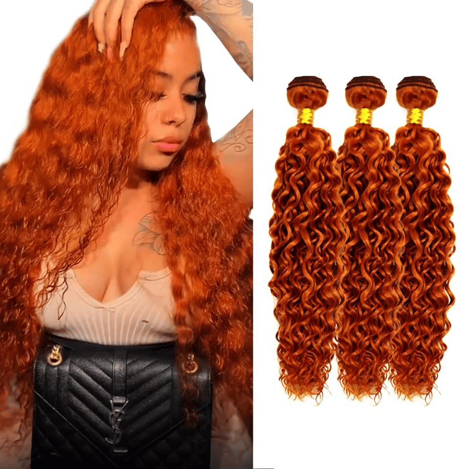 SL'HAIR 1PC 350# Ginger Bundles 100% Human Hair With Diffierent Texture