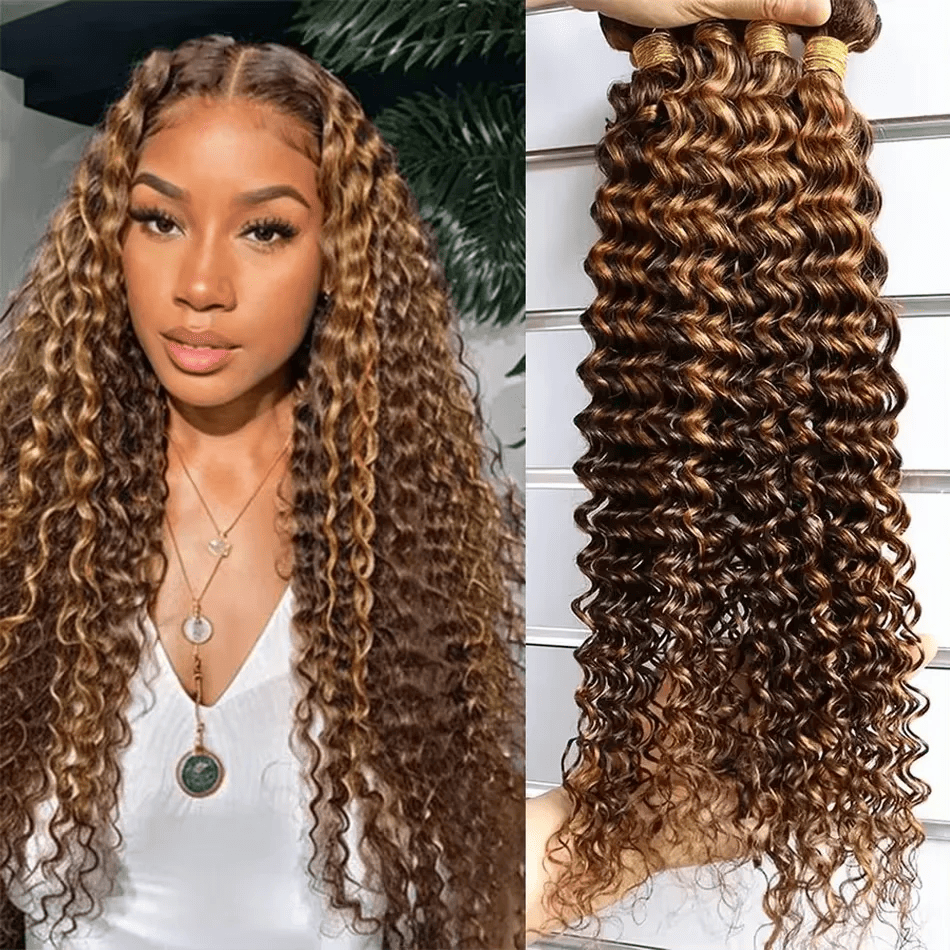 SL'HAIR 1PC 4P-27 Highlight Bundles 100% Human Hair With Diffierent Texture