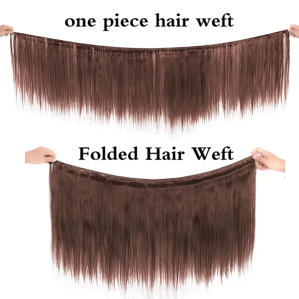 SL'HAIR 3Pcs 4# Brown Color Straight Bundles 100% Human Remy Hair