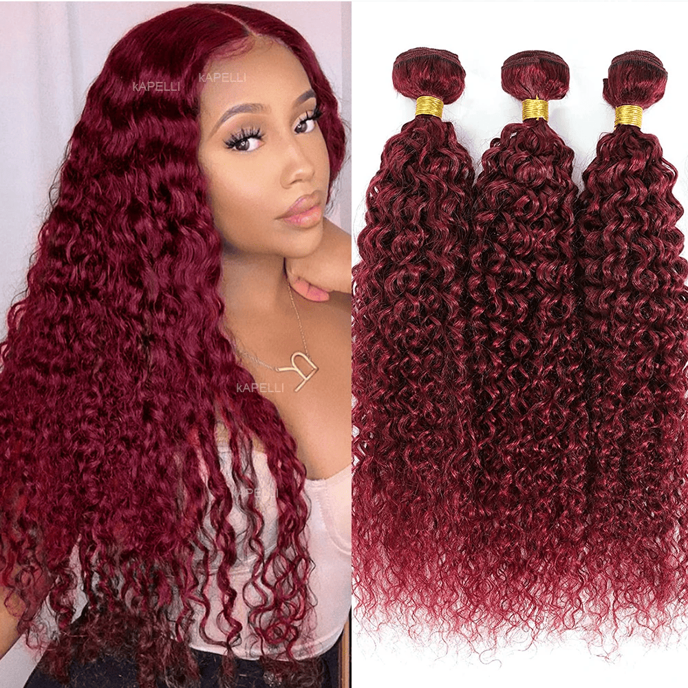 SL'HAIR 1PC 99J Burgundy Bundles 100% Human Hair With Diffierent Texture