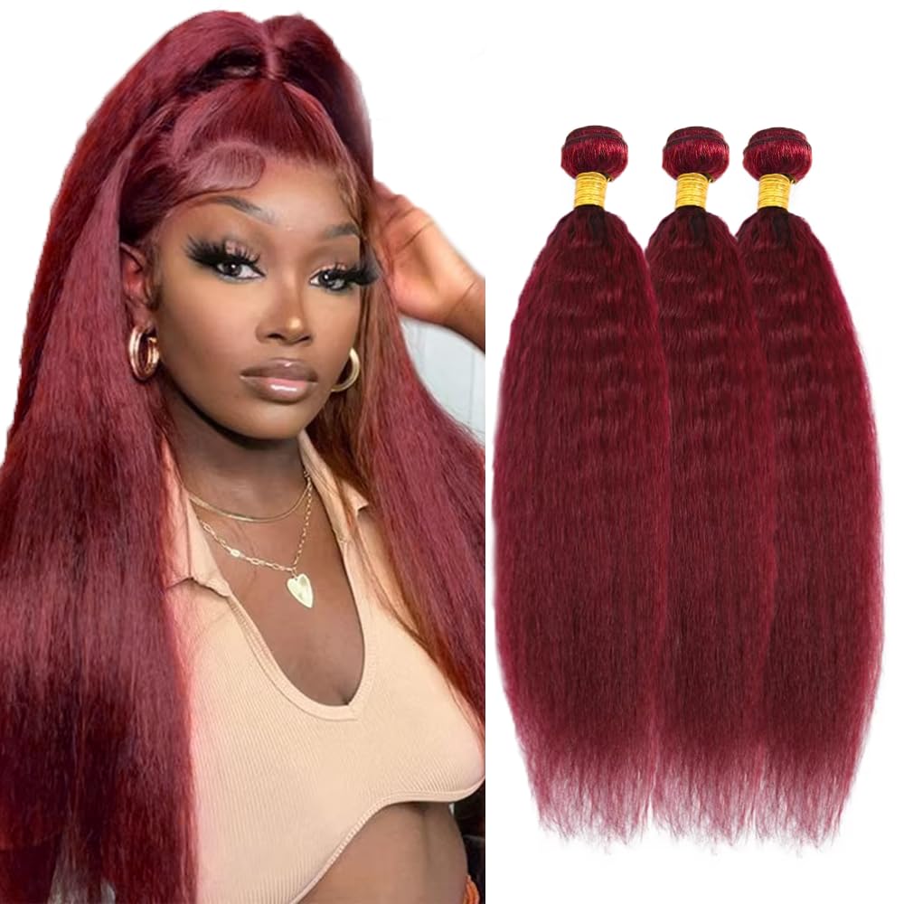 SL'HAIR 1PC 99J Burgundy Bundles 100% Human Hair With Diffierent Texture