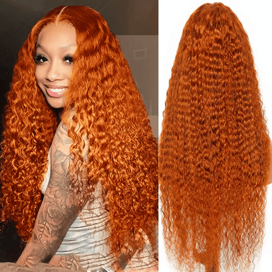 SL'HAIR 350# Ginger Color Real HD Lace 13*4/13*6 Frontal Wig Deep Wave Pre Plucked