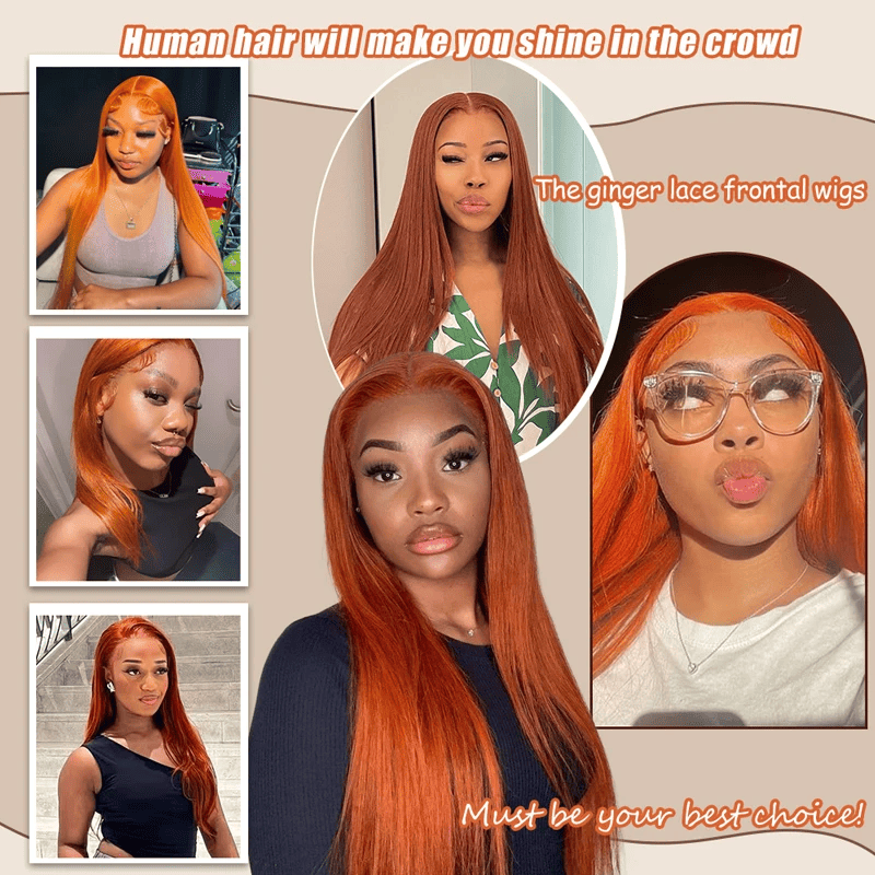 SL'HAIR 350# Ginger Color Real HD Lace 13*4/13*6 Frontal Wig Straight Pre Plucked