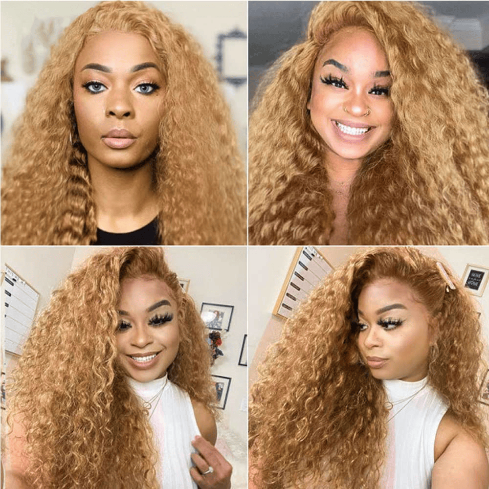SL'HAIR 3Pcs 27# Blonde Color Curly Bundles 100% Human Remy Hair