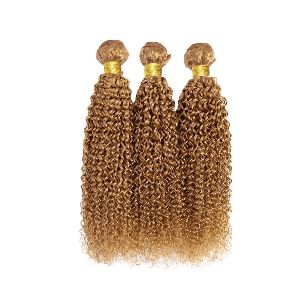 SL'HAIR 3Pcs 27# Blonde Color Curly Bundles 100% Human Remy Hair
