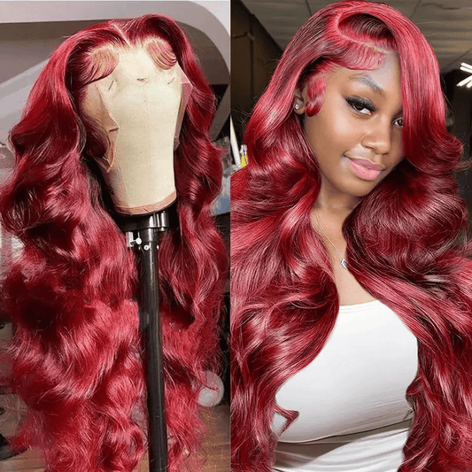 SL'HAIR 99J# Color Real HD 5*5&6*6 Lace Closure Wig Body Wave Pre Plucked