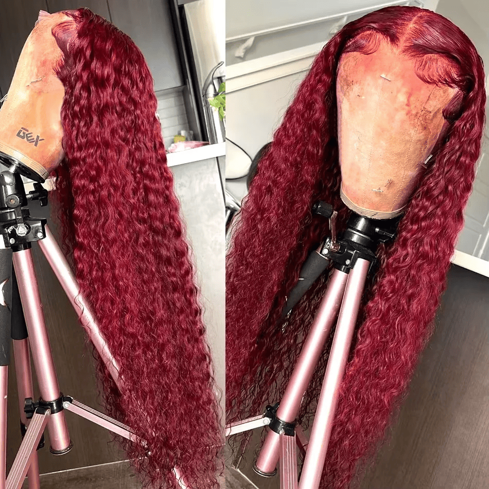 SL'HAIR 99J# Color Real HD Lace 13*4/13*6 Frontal Wig Deep Wave Pre Plucked